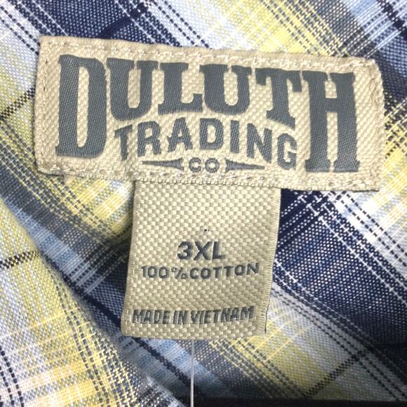 Duluth Trading Co Men's Plaid Flap Pockets Oxford Button Down Casual Shirt 3XL - Picture 8 of 13